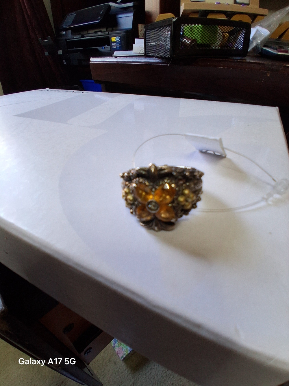 Yellow Flower Cocktail Ring for Women - Vintage Floral Statement